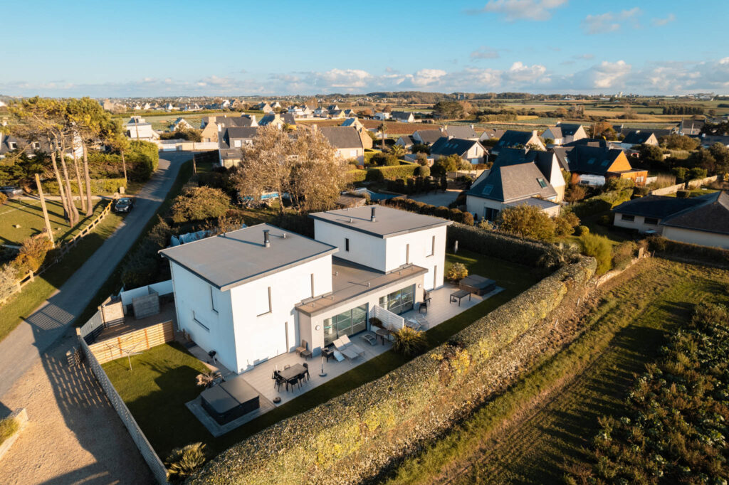 vue aérienne villa bretagne